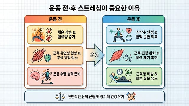 운동 성과를 200% 끌어올리는 비밀: 운동 전·후 스트레칭의 과학적 메커니즘 - 이미지 2