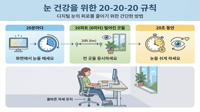 하루 종일 모니터만 보는 개발자와 직장인을 위한 눈 피로 삭제 가이드: VDT 증후군 탈출법 - 이미지 2