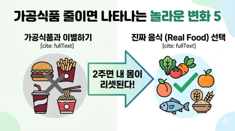 가공식품과 이별하기: 가공식품을 줄였을 때 나타나는 신체 놀라운 변화 5가지