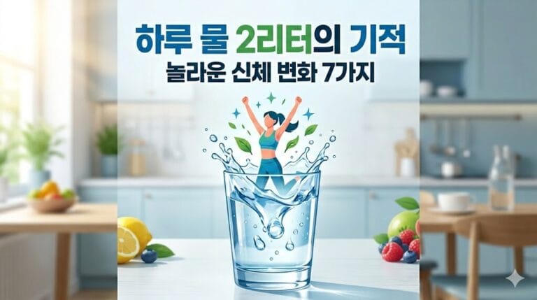 하루 물 2리터의 기적: 충분한 수분 섭취가 가져오는 놀라운 신체 변화 7가지