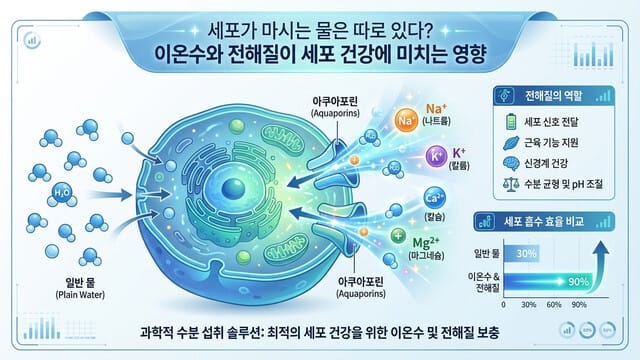 세포가 마시는 물은 따로 있다? 이온수와 전해질이 세포 건강에 미치는 영향