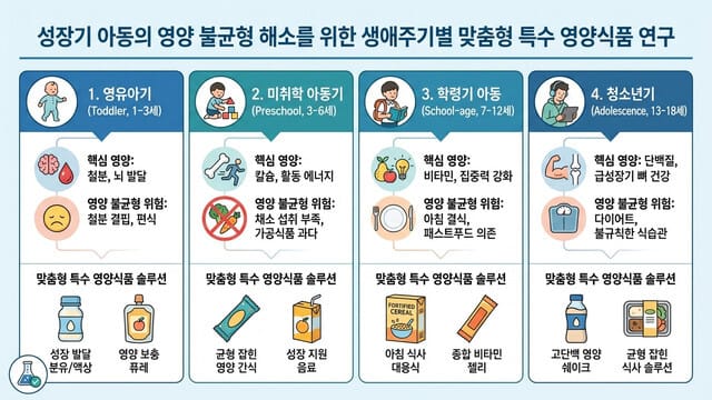 성장기 아동의 영양 불균형 해소를 위한 생애주기별 맞춤형 특수 영양식품 연구