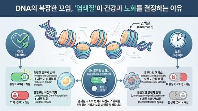 DNA의 복잡한 꼬임, ‘염색질’이 건강과 노화를 결정하는 이유