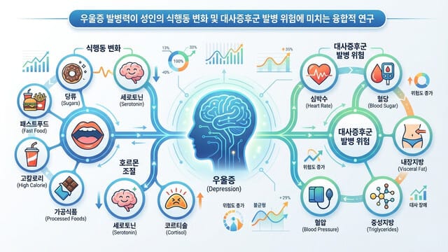우울증 발병력이 성인의 식행동 변화 및 대사증후군 발병 위험에 미치는 융합적 연구