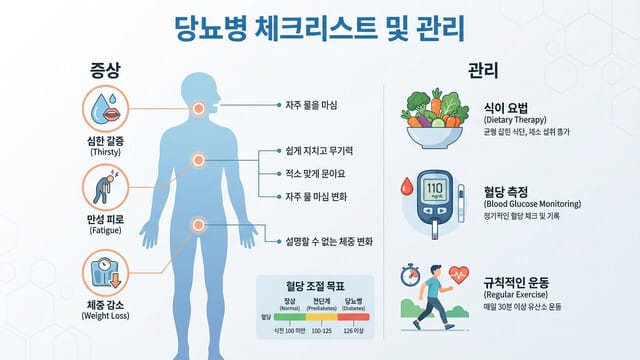 당뇨병 초기 증상 체크리스트와 혈당 관리법