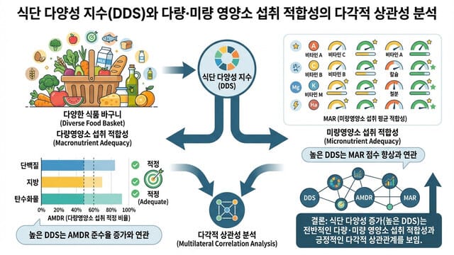 식단 다양성 지수(DDS)와 다량·미량 영양소 섭취 적합성의 다각적 상관성 분석