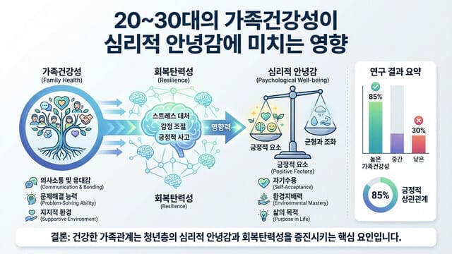 20~30대의 가족건강성이 심리적 안녕감에 미치는 영향