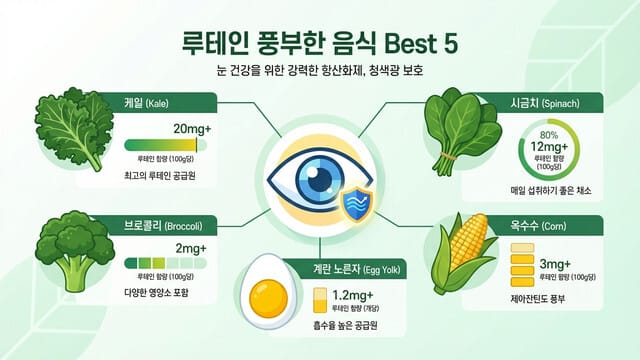 노안 예방과 눈 건강에 좋은 루테인 풍부한 음식