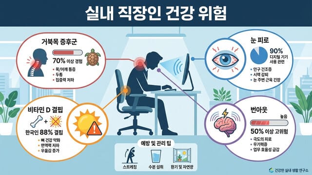 장시간 실내 근무자가 특히 신경 써야 할 건강 포인트