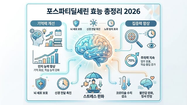포스파티딜세린 효능 총정리 2026｜기억력·집중력 개선 효과 진짜일까?