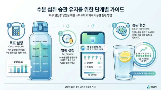 물 마시는 습관, 작심삼일은 이제 그만! 하루 수분 섭취량 달성을 위한 스마트한 전략 - 이미지 2