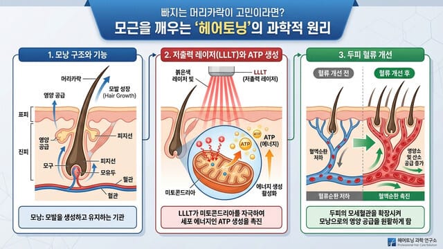 빠지는 머리카락이 고민이라면? 모근을 깨우는 ‘헤어토닝’의 과학적 원리
