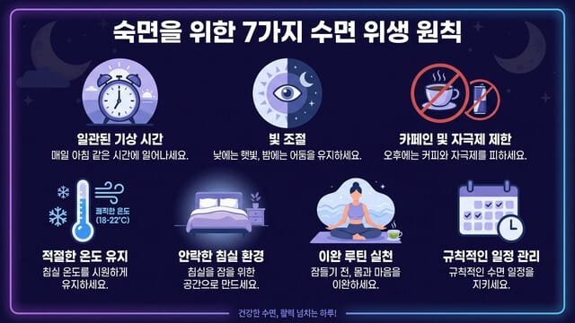 숙면을 부르는 수면 위생 7가지 원칙과 실천 방법