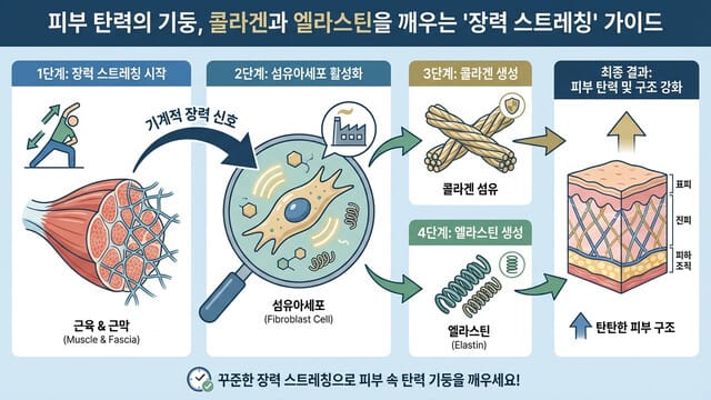 피부 탄력의 기둥, 콜라겐과 엘라스틴을 깨우는 ‘장력 스트레칭’ 가이드