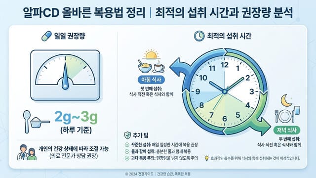 알파CD 올바른 복용법 정리｜최적의 섭취 시간과 권장량 분석