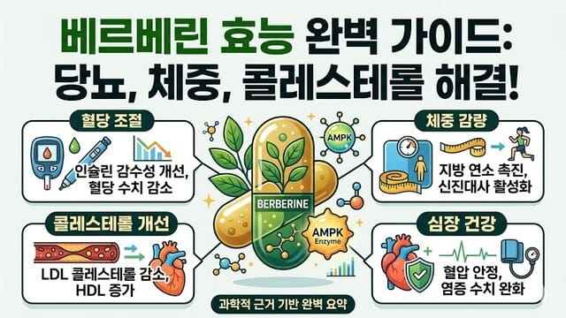 베르베린 효능 총정리｜혈당·체중·콜레스테롤까지