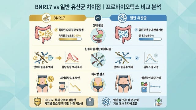 BNR17 vs 일반 유산균 차이점｜프로바이오틱스 비교 분석
