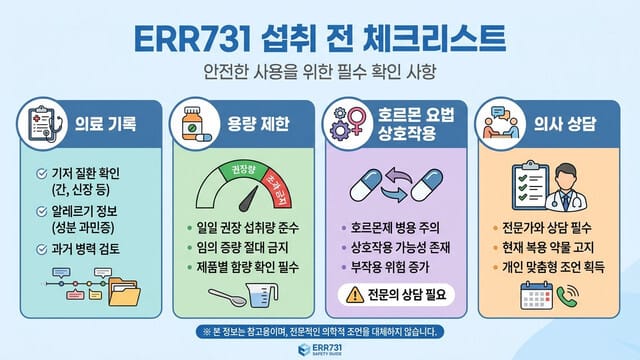 ERR731(이알알 731) 섭취 시 부작용 주의점｜복용 전 필수 체크리스트
