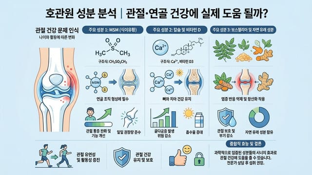 호관원 성분 분석｜관절·연골 건강에 실제 도움 될까?