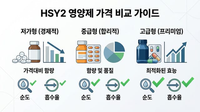 HSY2 영양제 가격 비교 가이드｜구매 시 반드시 살펴야 할 시세