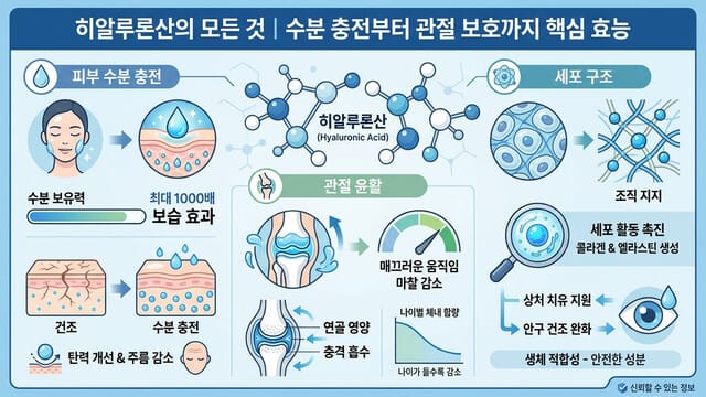 히알루론산의 모든 것｜수분 충전부터 관절 보호까지 핵심 효능