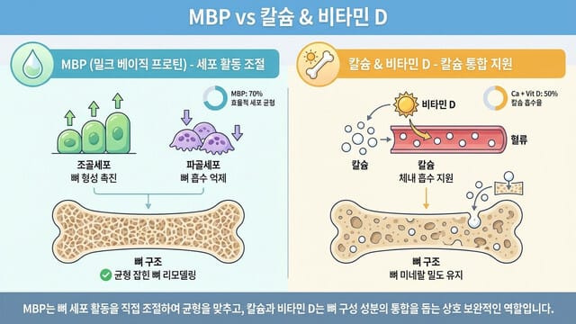 MBP vs 칼슘·비타민D 비교｜뼈 건강에 더 중요한 성분은?