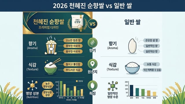 2026년 천혜진선향쌀 vs 일반쌀｜밥맛·향·차이점 한눈 정리
