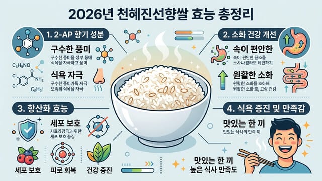 2026년 천혜진선향쌀 효능 총정리｜밥 지으면 향 나는 이유