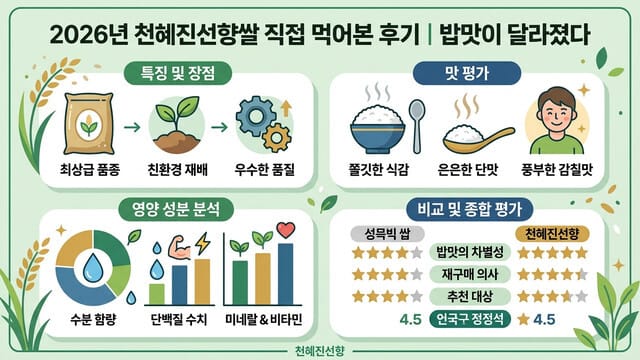 2026년 천혜진선향쌀 직접 먹어본 후기｜밥맛이 달라졌다