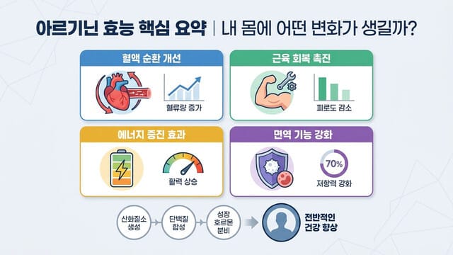 아르기닌 효능 핵심 요약｜내 몸에 어떤 변화가 생길까?