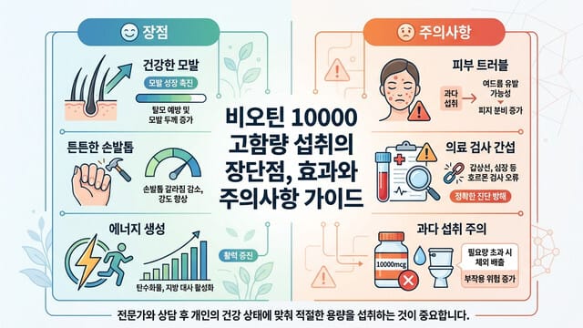 비오틴 10000 고함량 섭취의 장단점, 효과와 주의사항 가이드