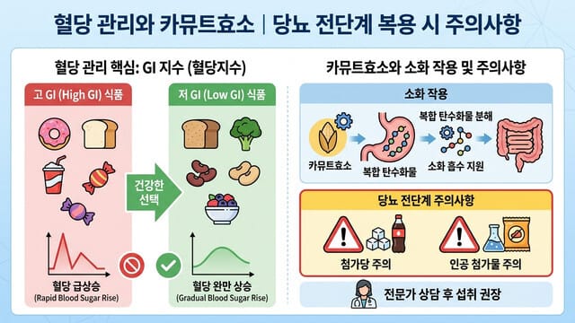 혈당 관리와 카뮤트효소｜당뇨 전단계 복용 시 주의사항
