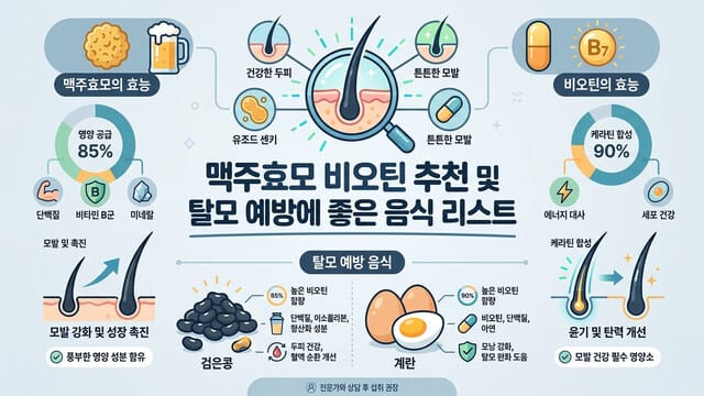 맥주효모 비오틴 추천 및 탈모 예방에 좋은 음식 리스트