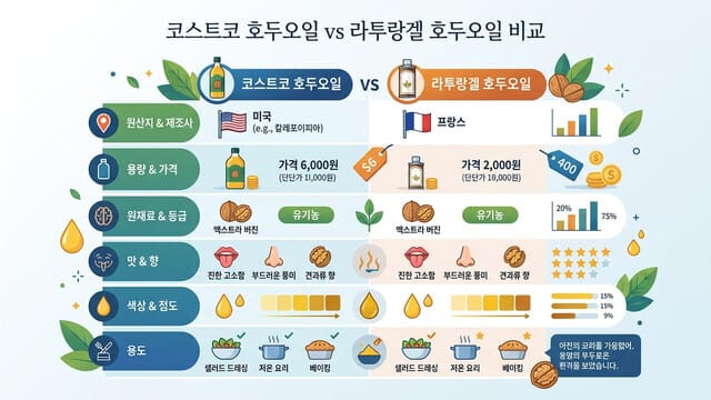 코스트코 호두오일 vs 라투랑겔 호두오일 비교｜어떤 제품이 좋을까?