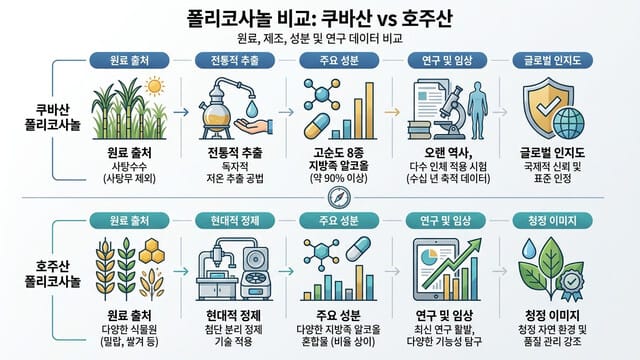 쿠바산 vs 호주산 폴리코사놀 비교｜원산지에 따른 효과의 차이