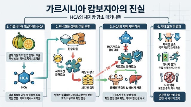 가르시니아 캄보지아의 진실: 체지방 감소 원리와 실제 다이어트 효과