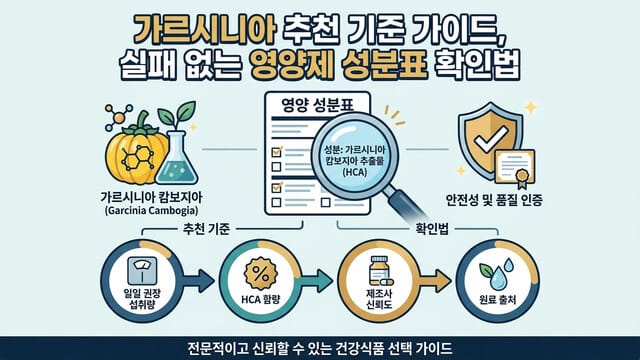 가르시니아 추천 기준 가이드, 실패 없는 영양제 성분표 확인법