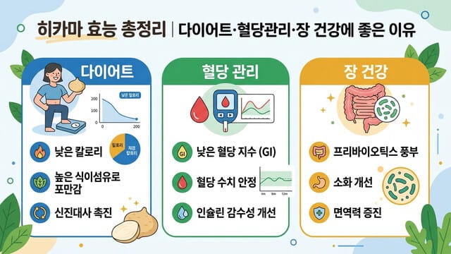 히카마 효능 총정리｜다이어트·혈당관리·장 건강에 좋은 이유