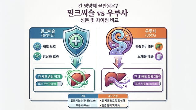간 영양제 끝판왕은? 밀크씨슬 vs 우루사 성분 및 차이점 비교