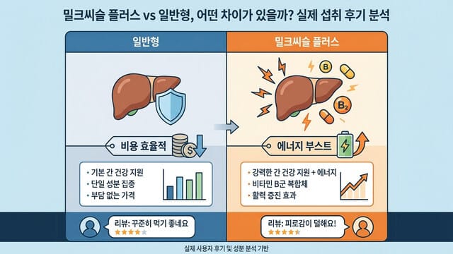 밀크씨슬 플러스 vs 일반형, 어떤 차이가 있을까? 실제 섭취 후기 분석