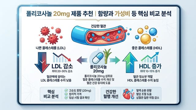 폴리코사놀 20mg 제품 추천｜함량과 가성비 등 핵심 비교 분석