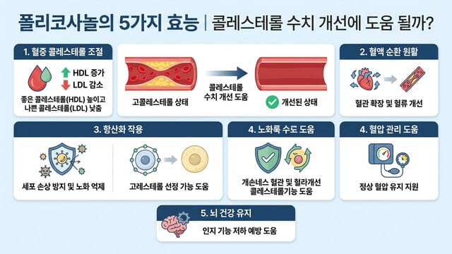 폴리코사놀의 5가지 효능｜콜레스테롤 수치 개선에 도움 될까?