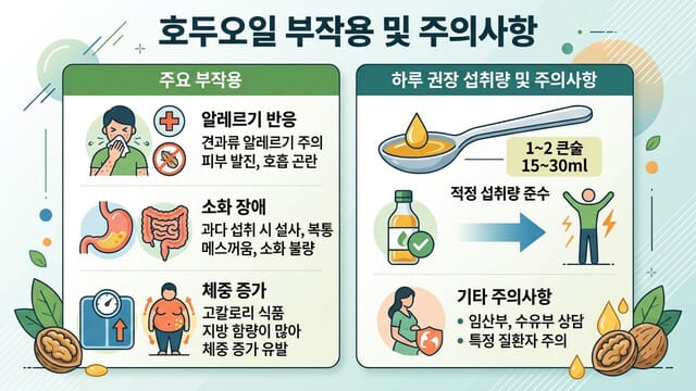 호두오일 부작용 있을까? 하루 섭취량과 주의사항