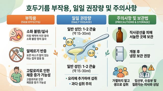 호두오일 부작용 있을까? 하루 섭취량과 주의사항