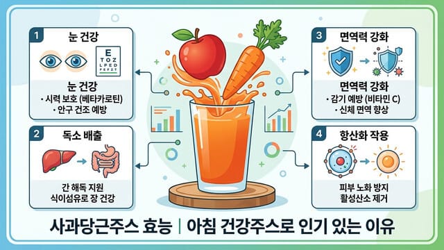 사과당근주스 효능|아침 건강주스로 인기 있는 이유