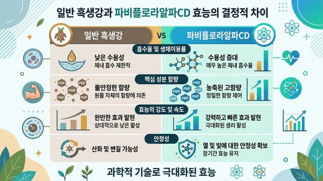 일반 흑생강과 파비플로라알파CD 효능의 결정적 차이 (흡수율의 핵심)