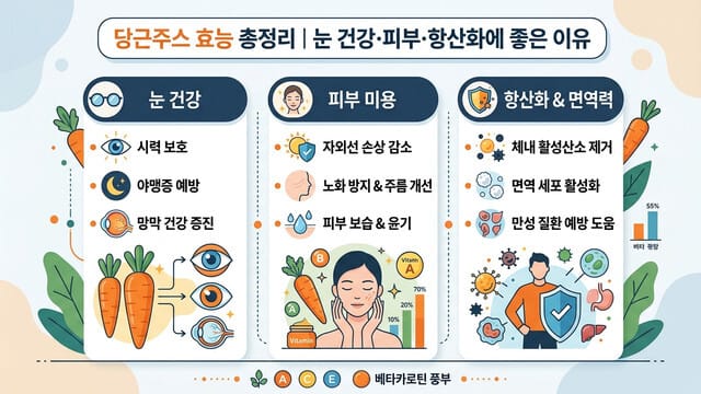 당근주스 효능 총정리|눈 건강·피부·항산화에 좋은 이유