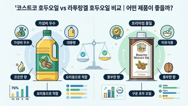 코스트코 호두오일 vs 라투랑겔 호두오일 비교|어떤 제품이 좋을까?