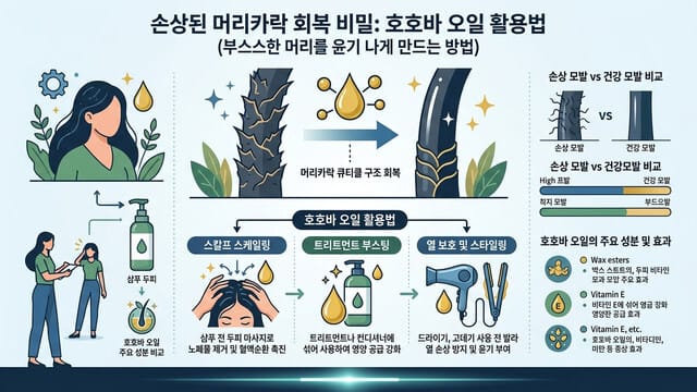 손상모 복구 비법: 푸석한 머리카락을 윤기 있게 만드는 호호바 오일 활용법