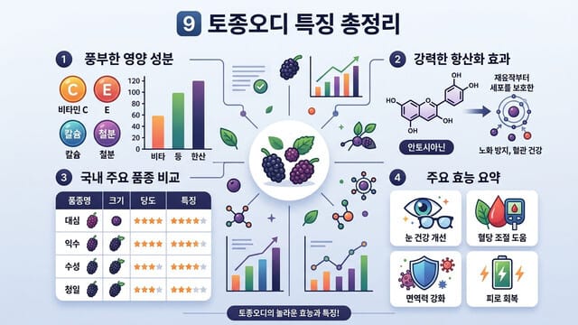 9️⃣ 토종오디 특징 총정리|품종별 맛·효능 차이 비교
